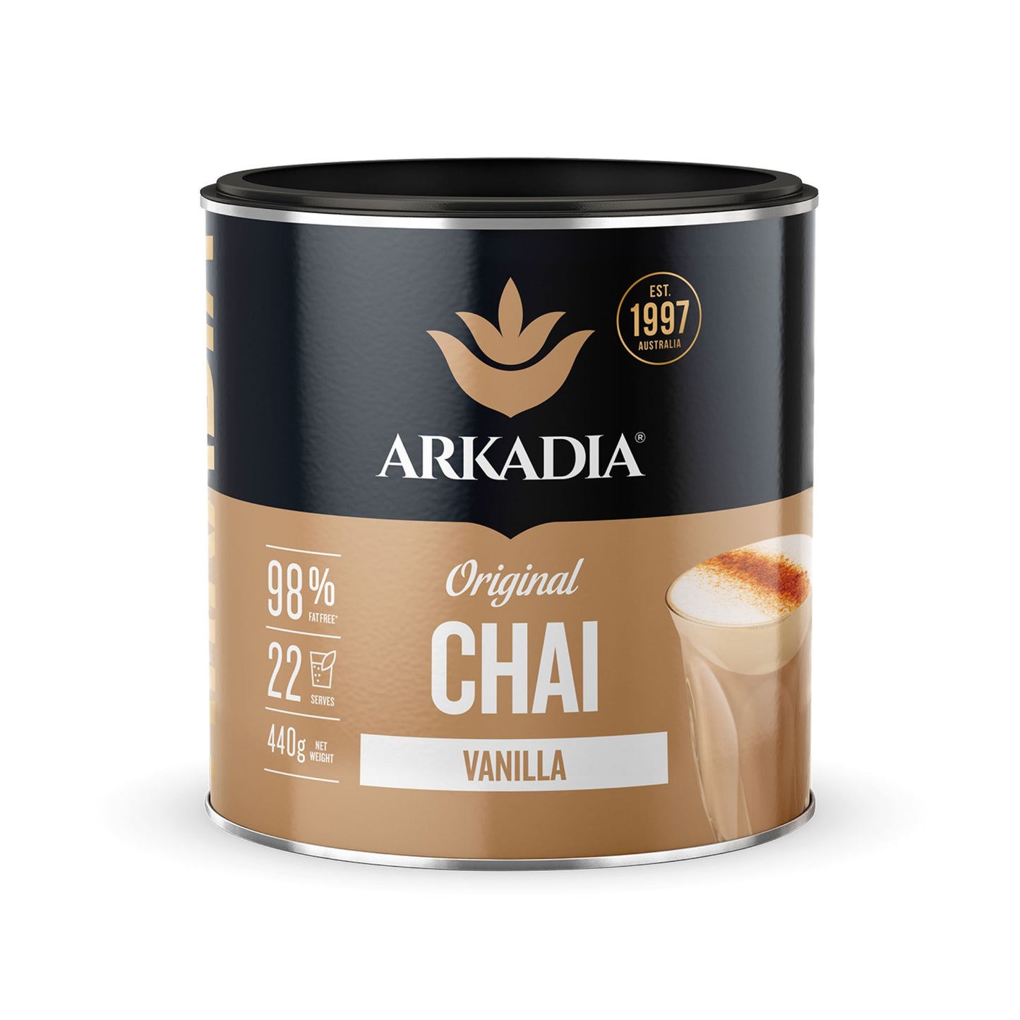 Arkadia Chai Tea Vanilla 440g Canister