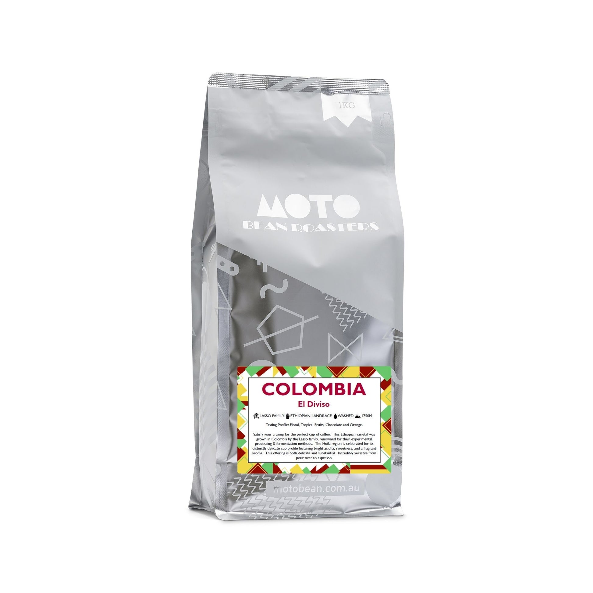 Motobean Specialty Coffee Roasters Colombia El Diviso Ethiopia Landrace Premium Coffee Beans Roasted for Espresso 1kg