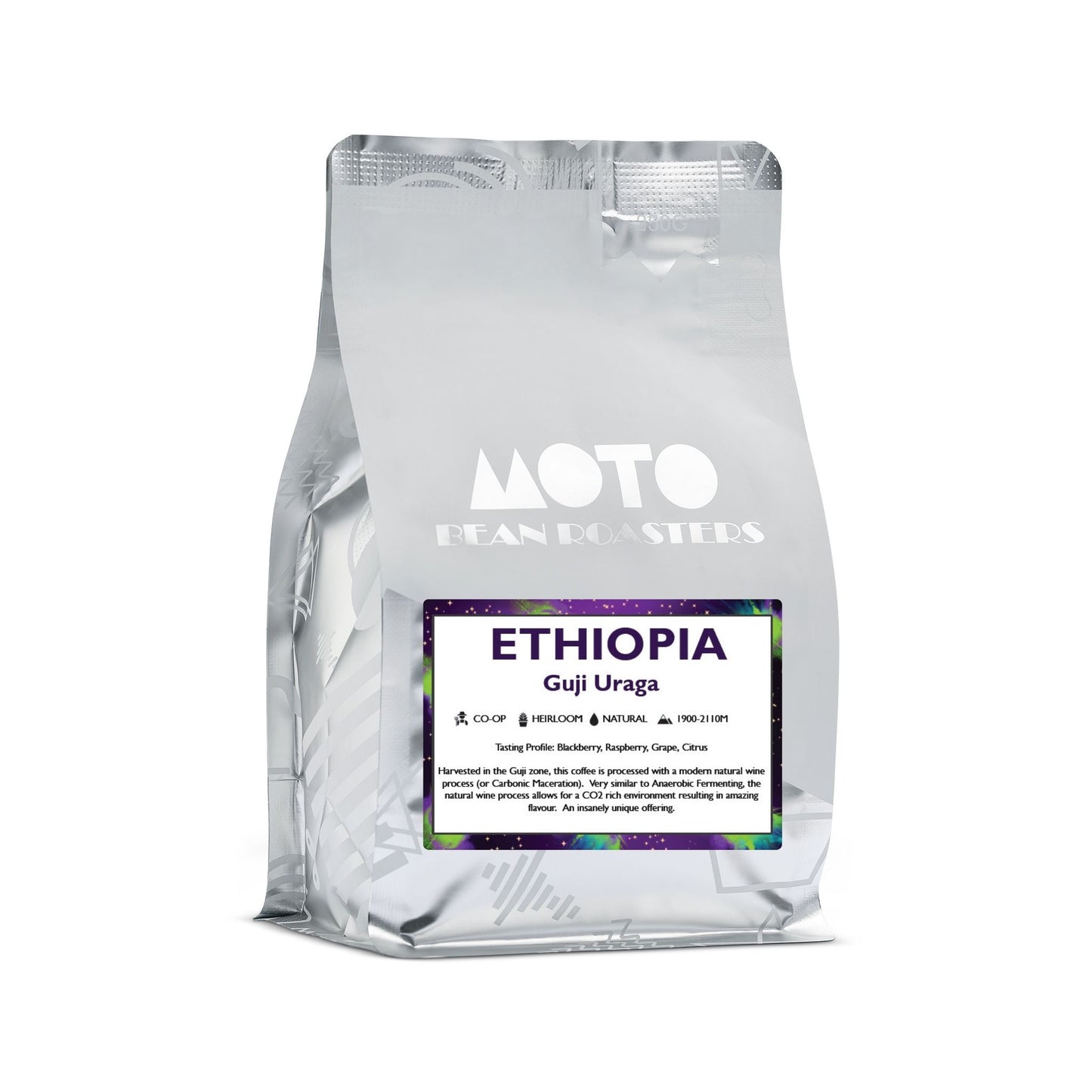 Motobean Speciality Roasters Ethiopia Uraga Wine Process Premium Coffee Beans Roasted for Espresso 250g