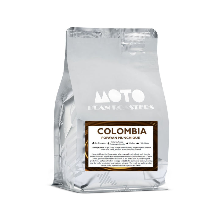 Motobean Speciality Roasters Colombia Popayan Munchique  Coffee Beans Roasted for Espresso 250g