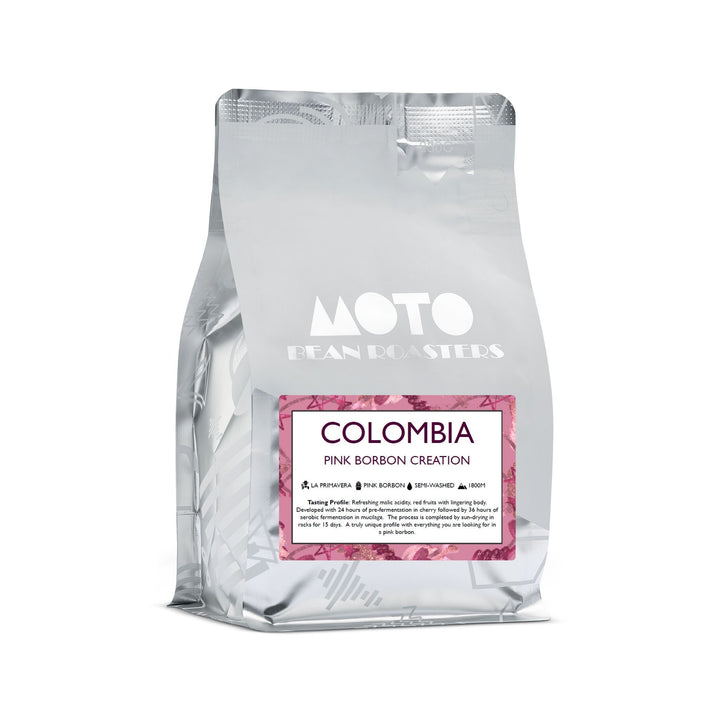 Motobean Speciality Roasters Colombia Pink Borbon Creation Premium Coffee Beans Roasted for Espresso 250g