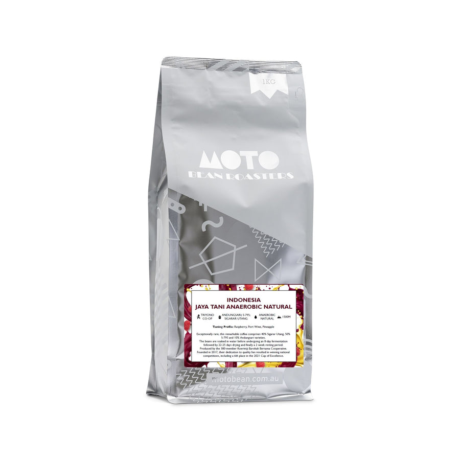 Motobean Speciality Roasters Indonesia Jaya Tani Anaerobic Premium Organic Coffee Beans Roasted for Filter 1kg