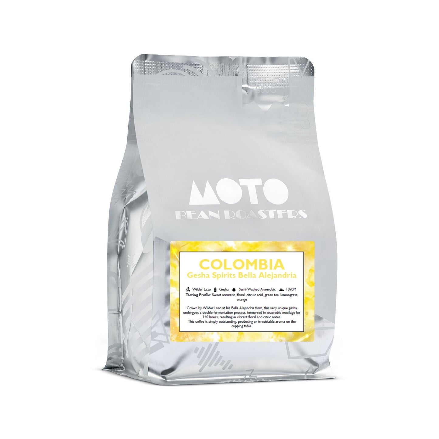 Motobean Speciality Roasters Colombia Gesha Spirits Bella Alejandria Premium Gesha Coffee Beans 250g