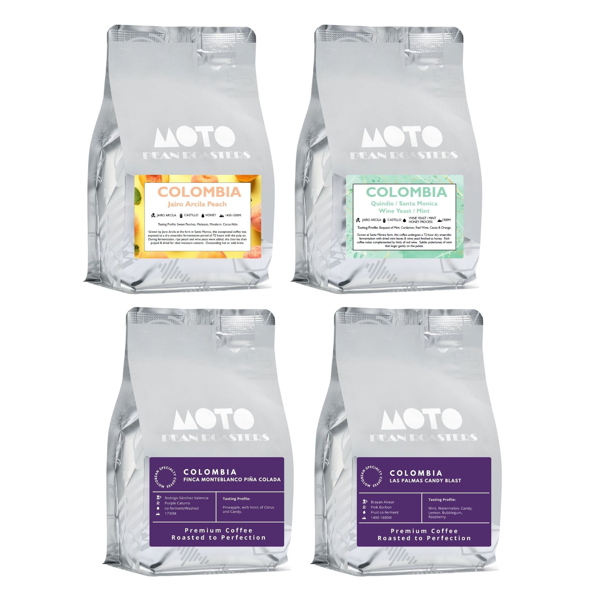 Motobean Speciality Roasters - Roasters Choice Premium Fermented Coffee Beans  Indulgence Selections 4x250g